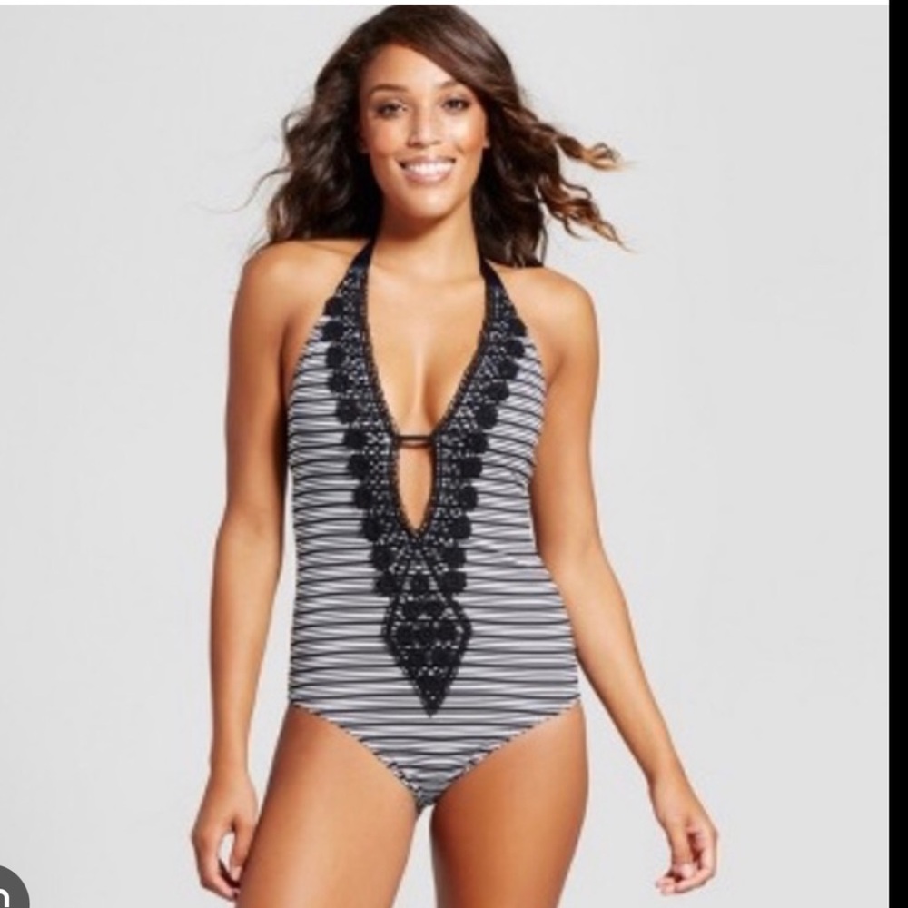 Mossimo Supply Co. Black and White One Piece Swimsuit